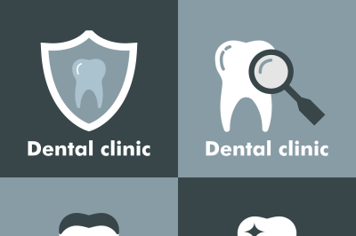 Dental clinic logo on gray background