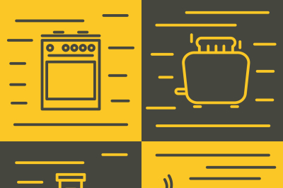 Household appliances icons