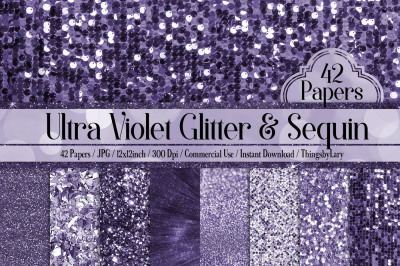 42 Ultra Violet Glitter and Sequin Papers