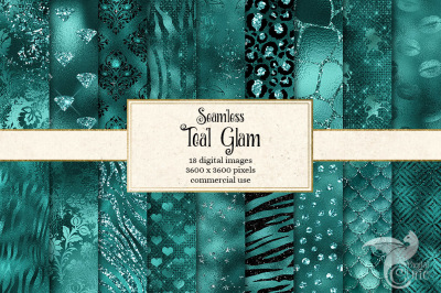 Teal Glam Digital Paper