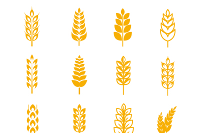 Wheat ears bread vector symbols