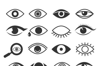 Eyes eye vision vector icons set