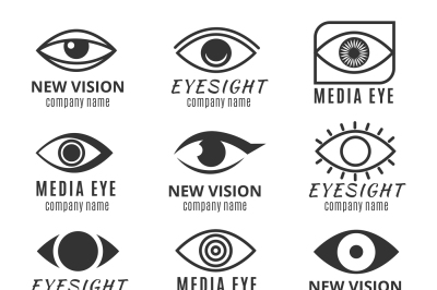 Eye, see, vision media logos vector set