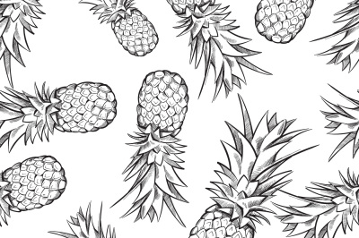 Pineapple vector seamless pattern