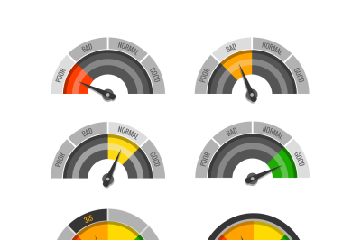 Credit score indicators vector set