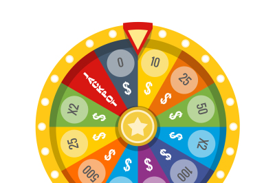 Lucky fortune game wheel vector illustration