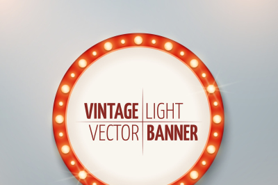 Vintage light vector circle banner sign. Event decoration