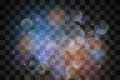 Glittering stars on vintage lights bokeh background vector illustratio