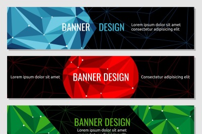 Polygonal geometric abstract banner vector design template