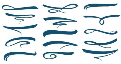 Vector marker stroke line lettering underlines collection