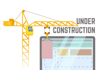 Building under construction web site vector background