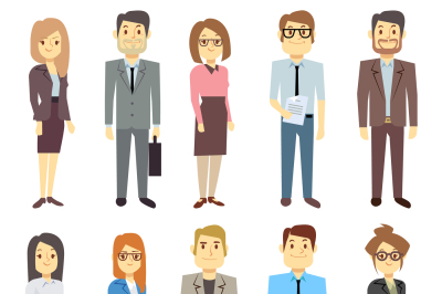 Businessmen businesswomen employee vector people characters various bu