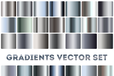 Silver&2C; steel&2C; chrome gradients vector set