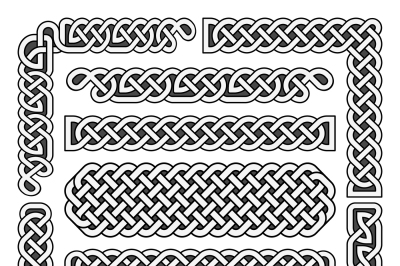 Celtic knots vector medieval seamless borders, patterns, and ornament 