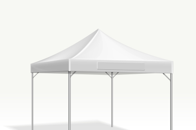 Mobile marquee tent for trade show. Vector mockup