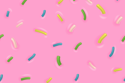 Seamless vector pattern with pink donut glaze