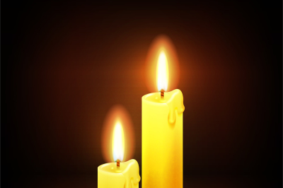 Vector christian background with burning dinner candles