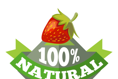 Organic natural fruits logo, label, badge