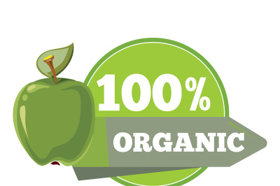 Natural organic fruits logo, label, badge template