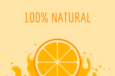 Natural orange juice label teplate