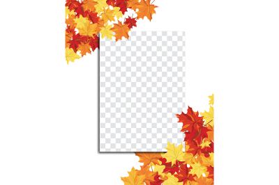 Maple leaves on transparency grid