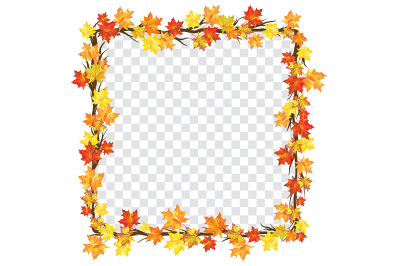 Maple leaves on transparency grid