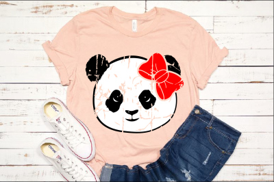 Panda whit Bandana grunge Design svg Cut File Cricut - Silhouette 960S