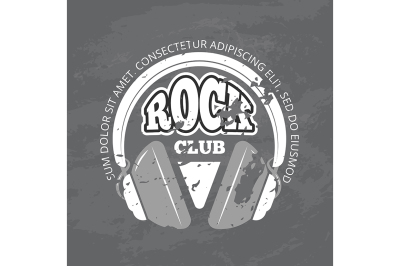 Retro rock music club, shop vector logo