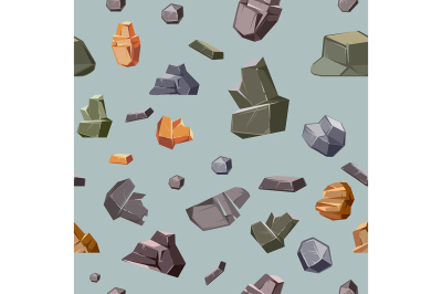 Seamless texture with different colors rocks