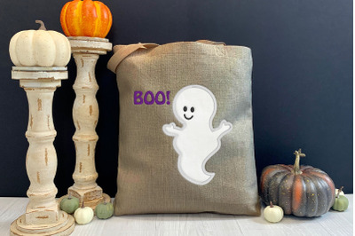 Friendly Boo Ghost | Applique Embroidery