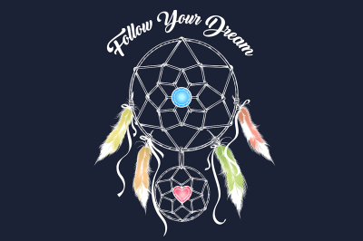 The Dream Catcher Colorful Emblem