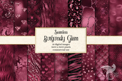 Burgundy Glam Digital Paper