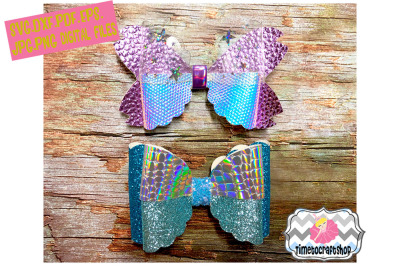 Scalloped Hair Bow Twin Set Template