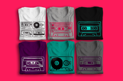 Hand Drawn Cassette Tapes | SVG | PNG | DXF