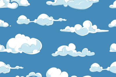 Vector clouds weather seamless pattern