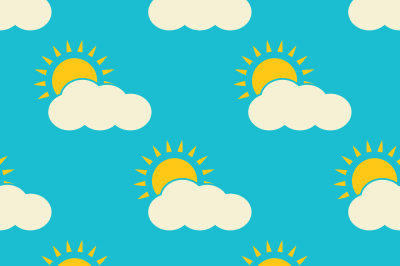 Vector clouds weather seamless pattern