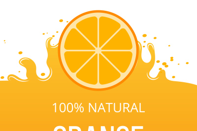 Natural orange juice label template