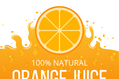 Natural orange juice label template