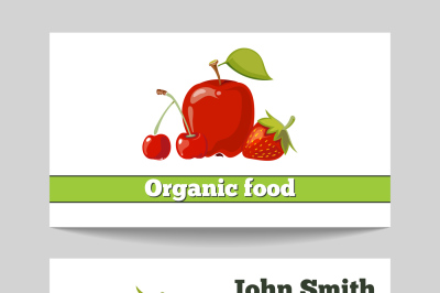 Organic food shop business card template