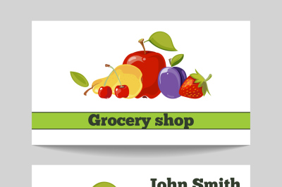 Grocery shop business card template