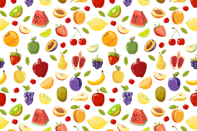 Miscellaneous vector fruits seamless pattern