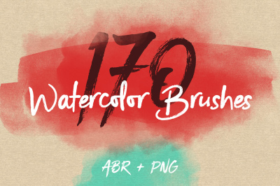 170 Watercolor Brushes Pack for Photoshop