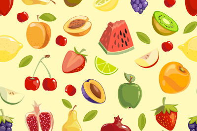 Miscellaneous vector fruits seamless pattern