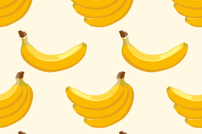 Yellow vector banana seamless background