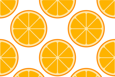 Orange slices vector seamless pattern