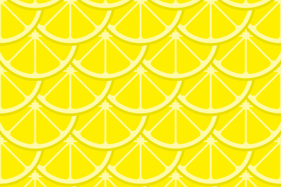 Vector bright lemon slices seamless pattern