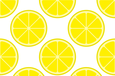 Vector bright lemon slices seamless pattern