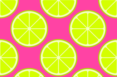 Vector bright lime slices seamless background