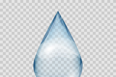 Falling transparent water drop vector isolated