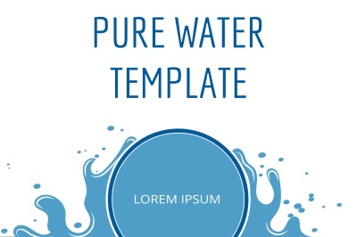 Pure water vector template in blue and white